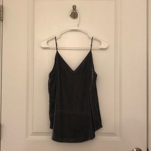 XS Grey Velvet Tank Top From Express